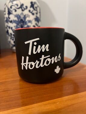 Tim Hortons Canadian Collectible Coffee Mug with classic logo& maple leaf design